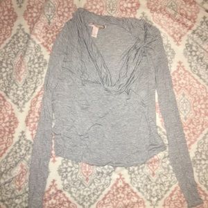 grey slouchy neck sweater